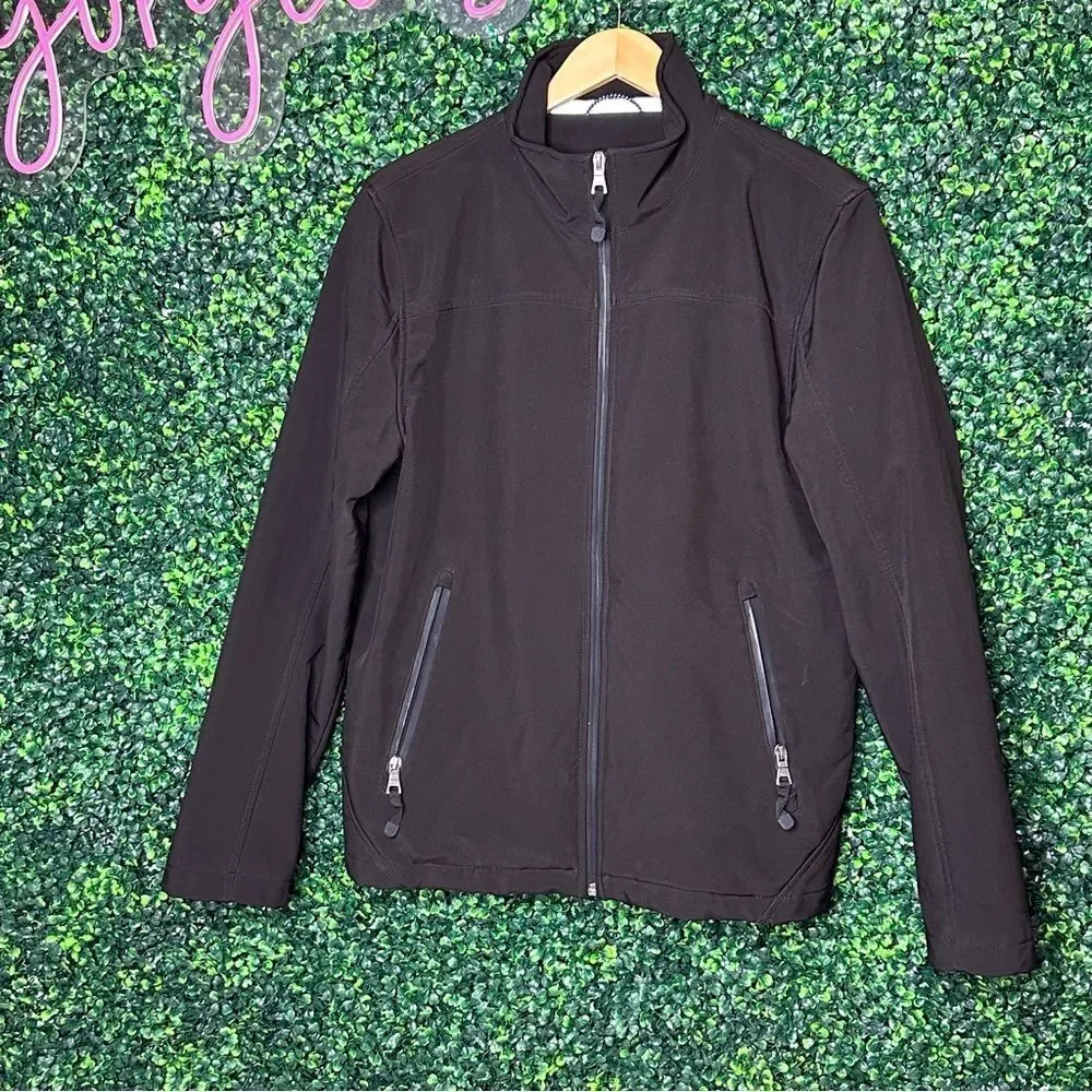 Men’s Guess Black Jacket Rain Poly Casual Sz M